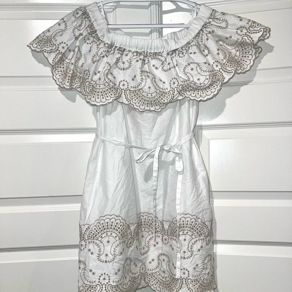 NY&Co White and Beige Sundress